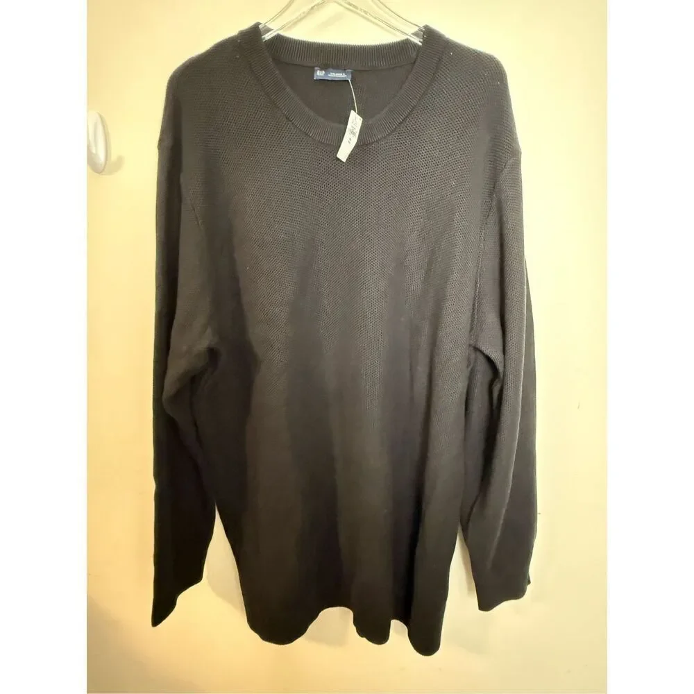 GAP Mainstay Crewneck Sweater True Black XXL Tall NWT